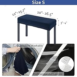 BUYUE Luxury Vanity Bench Stool Cover, (15"- 20") L