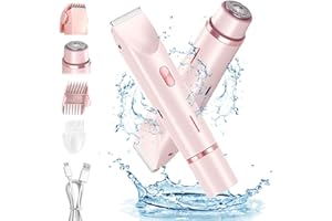 ZFBFSDS Dermave Bikini Shaver,Bikini Trimmer for Women,2025 Upgrade Dual Head Shaver Women,2 in 1 Wet & Dry Waterproof Electric Bikini Trimmer for Face, Body & Intimate Areas,Pink
