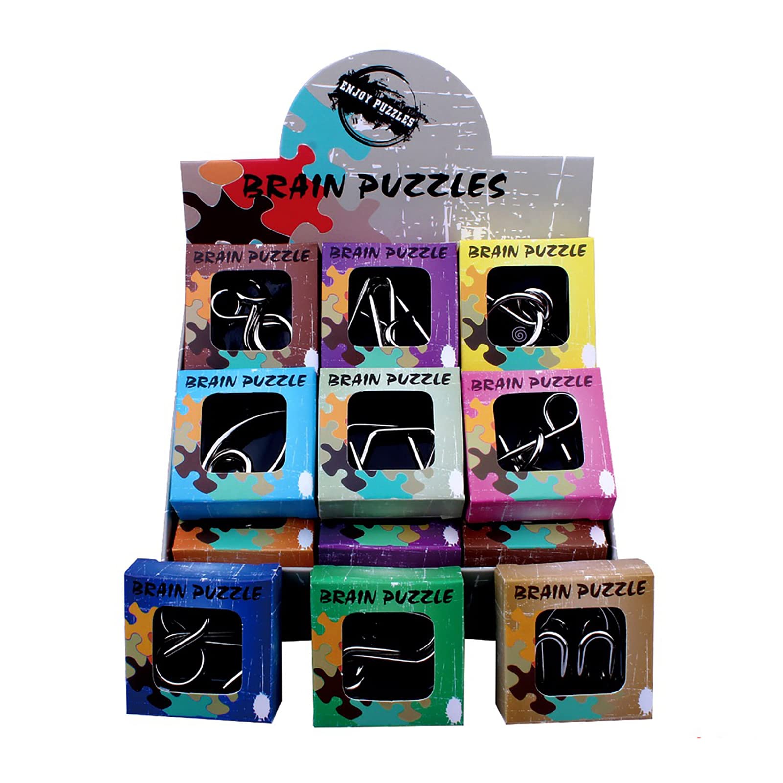 AHYUAN 24 Pack Metal Puzzles Brain Teaser IQ Wire Metal Puzzles for Adults Kids Teenagers Gifts Fidget Toys Educational Puzzle Games Toys Magic Trick Toy Party Favors for Kids Adults Challenge