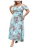 Floerns Women's Plus Size Cold Shoulder Short