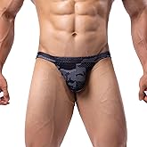 Summer Code Mens Bikini Briefs Low Rise Micro Mesh Bulge Pouch Underwear | Soft Lightweight Camo Underwear, Cool Breathable Moisture Wicking, Nylon Blend Fabric, for Summer Travel Everyday Wear