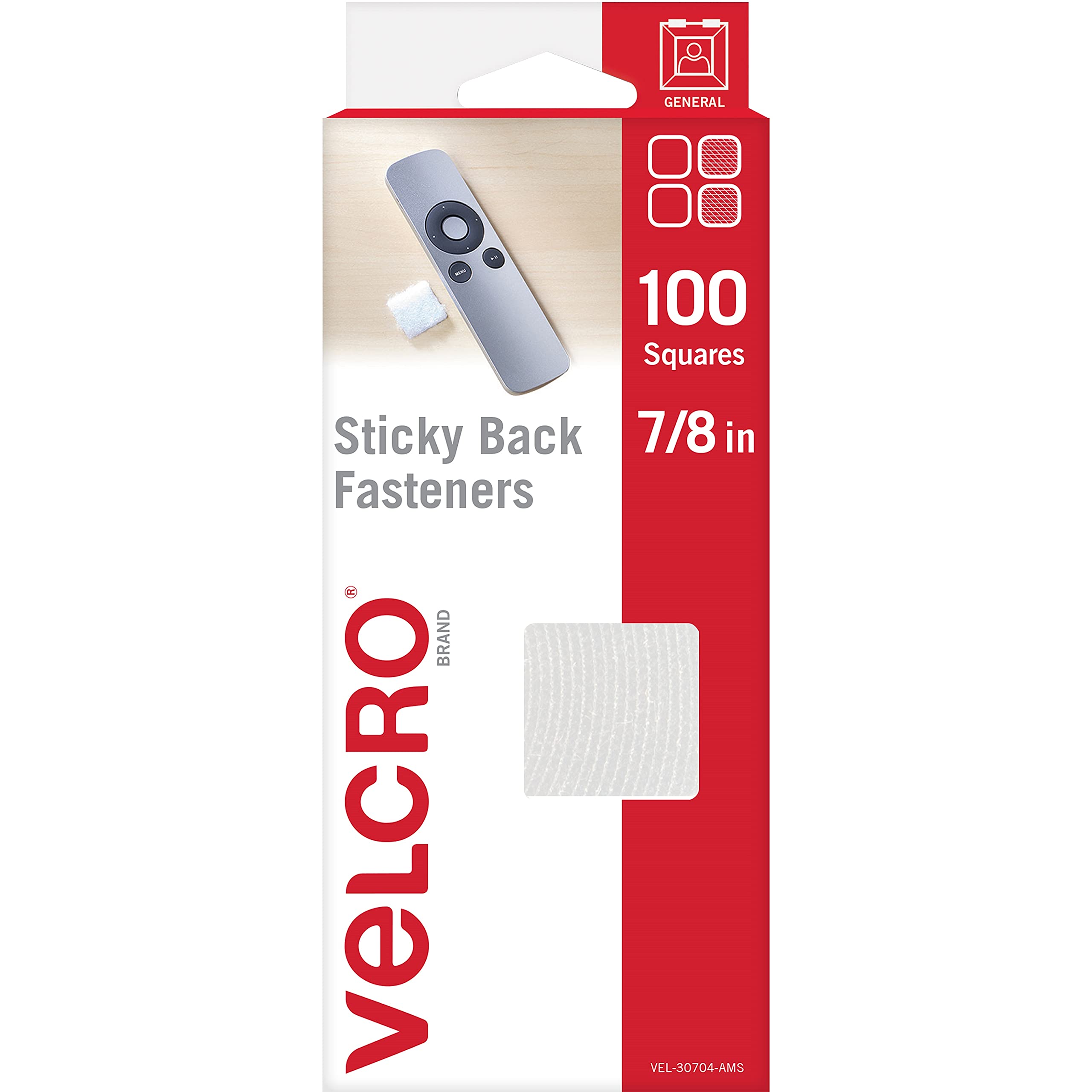 Photo 1 of VELCRO Brand Adhesive Squares, 100pk 7/8" White, Mounting Tape for Office Organization, Laminated Signs Classroom Décor
