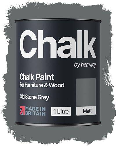 Hemway Chalk Paint Old Stone Grey 1L Matt Finish Furniture & Walls