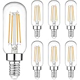 E12 Edison LED Light Bulbs 40 Watt Equivalent Candelabra, Dimmable 2700K Warm White T6 Clear LED Bulbs 4W 400lm Vintage T25 f