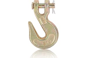 YGPHO 1 Pack Heavy Duty 3/8" Chain Hook, Grade 70 Forged Steel 3/8" Clevis Grab Hook for Transport Chains, Trailer Hook, Tow Hook 6600 Lbs Working Load Limit for Trailer Truck Transport
