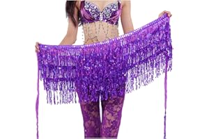 Wuchieal Belly Dance Skirt Hip Scarf Dance Hip Belt Latin Dance Hula Hip Scarf