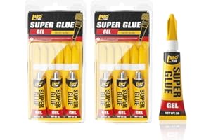 LMQ LASH Super Glue Gel Single Use CA Glue, Clear Cyanoacrylate Adhesive Multipack for Shoe Sole Repair Ceramic Plastic Model Metal Wood Aquarium Leather Pottery Glass, Food Safe Strong and Instant Bonding
