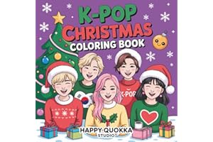 K-pop Christmas Coloring Book for Kids, Teens and Adults: 39 Cute and Festive Kpop Idol Illustrations with Santa, Snow, Gifts, and Holiday Fun | ... Fans of Music and Art (K-pop Coloring Books)