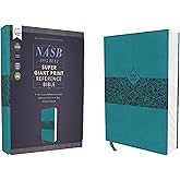 NASB, Super Giant Print Reference Bible (Font Size: 16.5-point), Leathersoft, Teal, Red Letter, 1995 Text, Comfort Print
