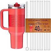 6-Pack Straws for Stanley Protour 40 OZ Tumbler, Replacement Straw for Stanley Quencher Pro Tour Flip Straw 40OZ Tumbler Accessories, Reusable,Made of Tritan,Dishwasher Safe,Food Safe,BPA Free,Clear