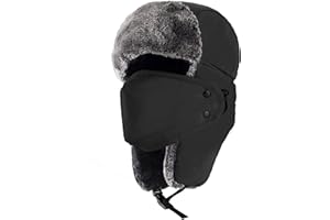 mysuntown Winter Hats for Women Men Trapper Ushanka Hat with Ear Flaps Warm Russian Bomber Hats for Cold Weather