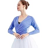 Daydance Women Wrap Dance Sweater Pink Soft Ballet Warm Up Jacket for Leotards