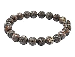 Brown Snowflake Obsidian Bracelet for Women Men's