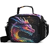 Dragon Galaxy Colorful Lunch Box for Girls Kids Insulated Lunch Bag Boys Lunchbox Reusable Cooler Tote Freezable Shoulder Strap for School Picnic