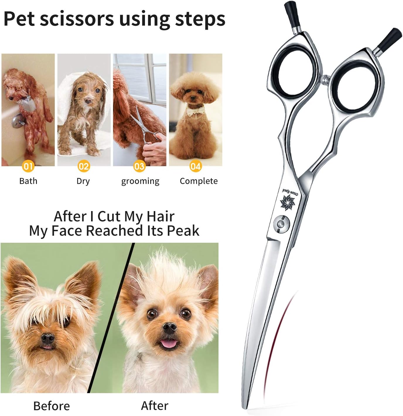 Stunning Face And Paw Grooming Scissors For Mixed Breed Dogs image