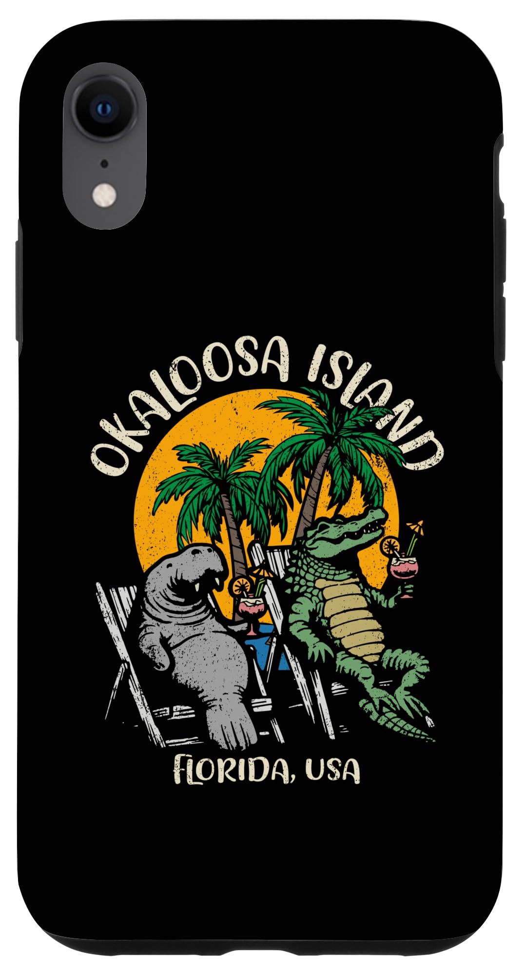 iPhone XR Okaloosa Island Florida USA Funny Manatee Alligator Design Case