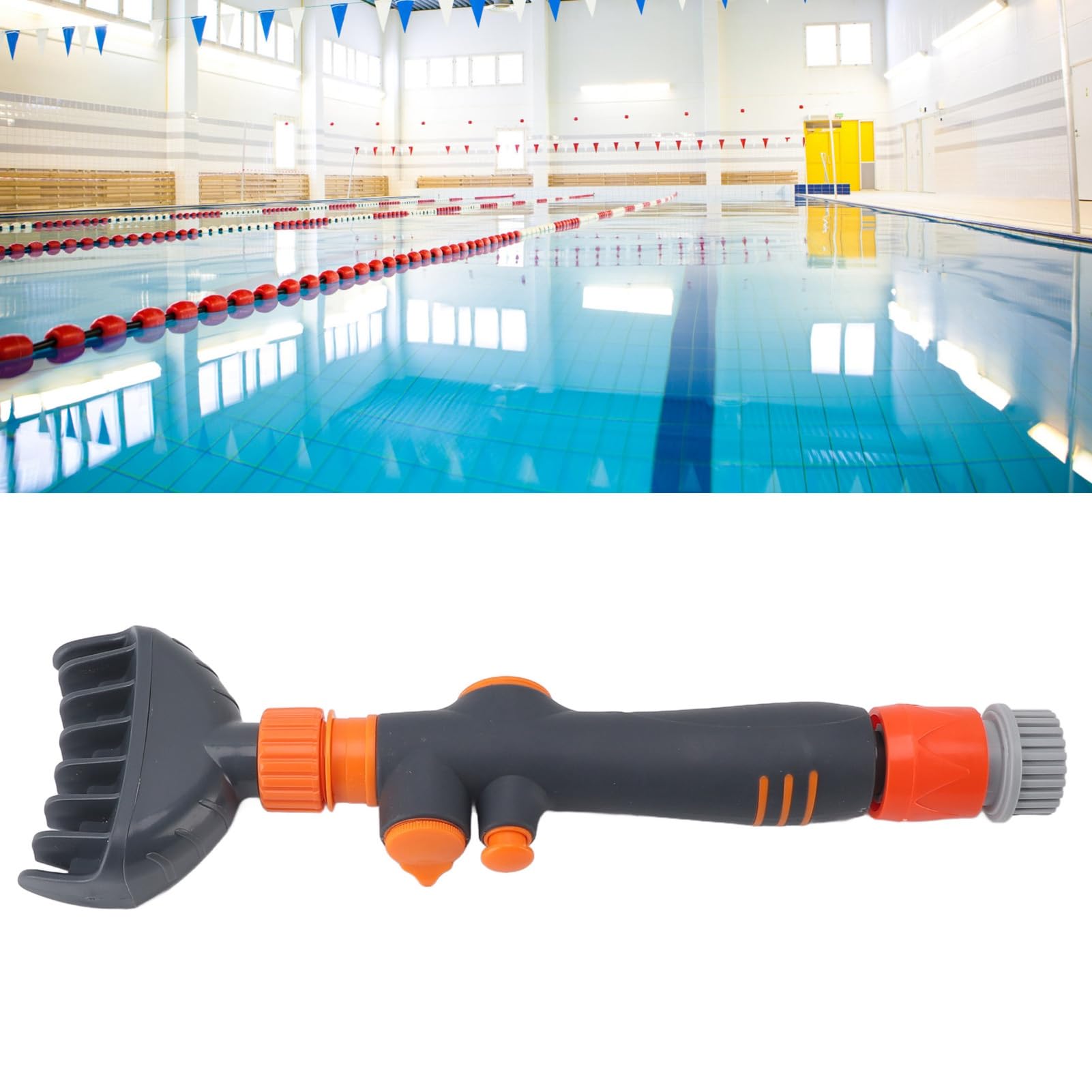 Fockety Pool & Spa Filter Cartridge Cleaner, PVC Reusable Pool Cartridge Filter Cleaner Tool Pool Filter Cleaner Handheld Filter Cleaning Wand Water Filter Cleaning Hose Attachment for Spa