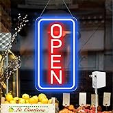 Ultra Bright LED Open Signs for Business, 16’’x 9’’ Neon Open Sign, Vertical Light up Sign with ON/OFF Switch adapter for Window Bars Cafes Hotels Florists Clubs Restaurants Barbershops Supermarkets
