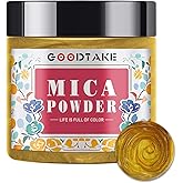 GOODTAKE Gold Mica Powder, Mica Pigment Powder for Soap Making, Candle Making, Epoxy Resin, Slime, Nail Polish, Eye Shadow - Natural Mica Powder for Resin (Gold, 2 oz)