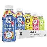 RYSE Clear Protein Drink - Variety Pack - 100 Calories, 22g Whey Isolate Protein Shake, Sugar-Free, 0g Fat & Lactose-Free - Refreshing Ready-to-Drink Beverage - 16.9 fl oz Bottles (12-Pack)