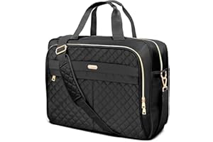 WIRABO Laptop Bags for Women 17.3 Inch Office Briefcase for Women Waterproof Computer Messenger Bag Work Travel Business
