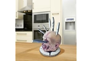 HOMFANSEEC Horror Head Shape Kitchen Storage Holder, Halloween Kitchen Party Fruit Storage Rack Ornament Horror Head Storage Rack Horror Statue Horror Figures Creepy Decor
