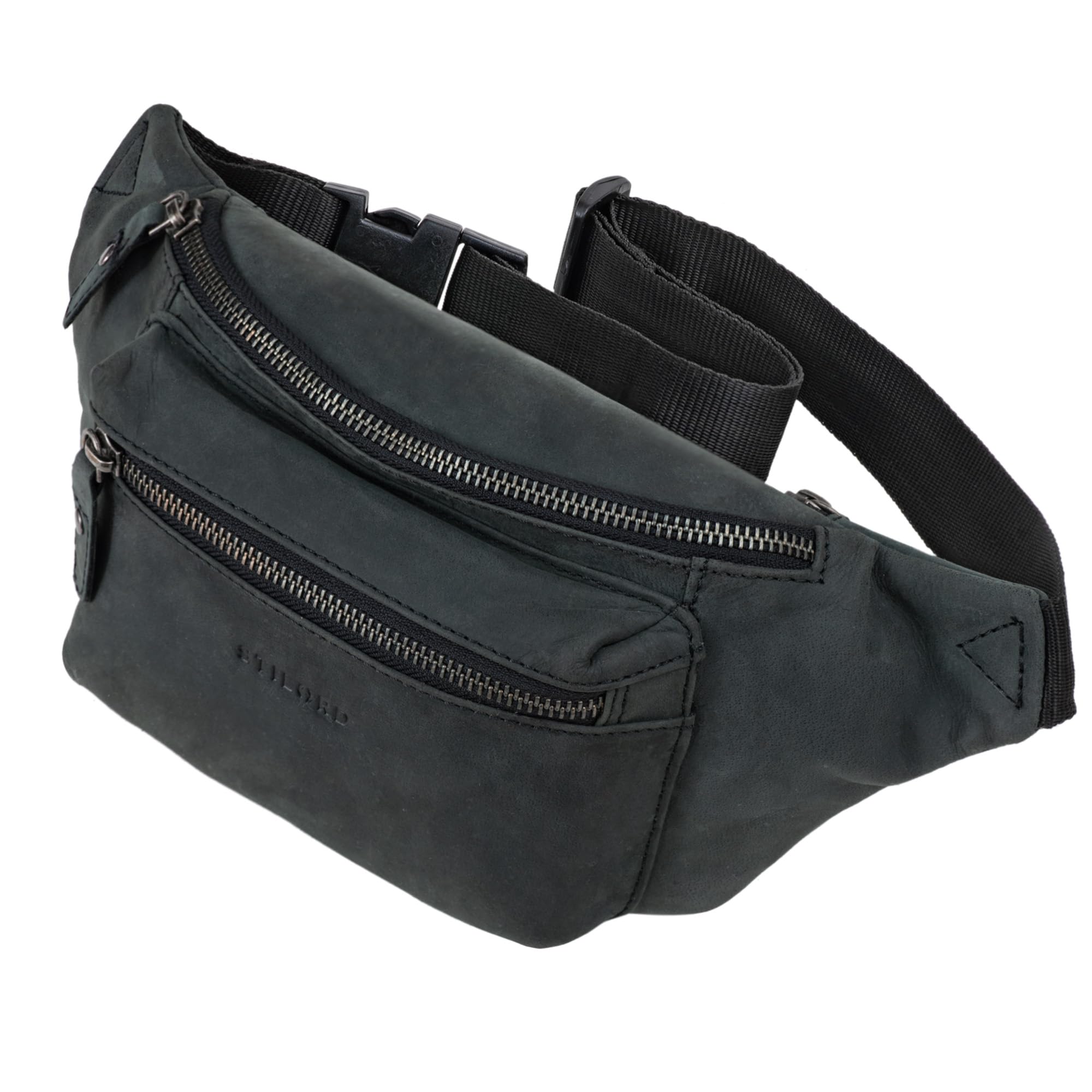 STILORD "Portland" Vintage Bum Bag Leather Vintage Pouch Bag or Cross-Over for Festival Belt Waist Bag Genuine Leather Colour:Anthracite