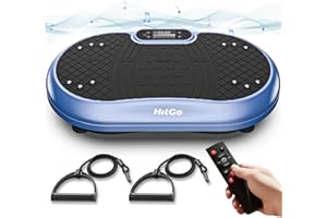 HitGo Vibration Plate Exercise Machine – Whole Body Vibration Platform with Bluetooth Speakers, Remote Control & Resistance Bands for Weight Loss, Shaping, and Lymphatic Drainage