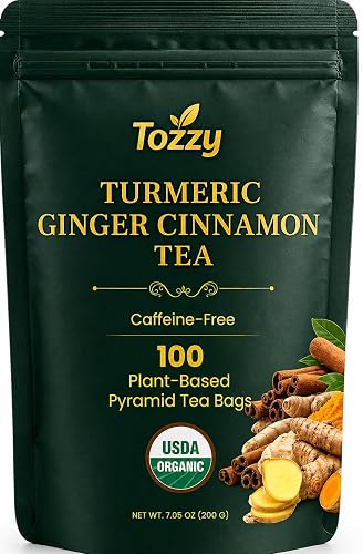 Tozzy Tea Tozzy Organic Turmeric,Ginger & Cinnamon Tea – 100 Count, Plant-Based ...
