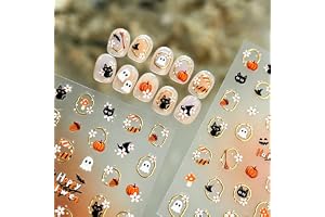 Halloween Nail Stickers, Cute Ghost Black Cat Pumpkin Nail Art Stickers | These Cute Nail Decals Are Designed With Ghost, Bla