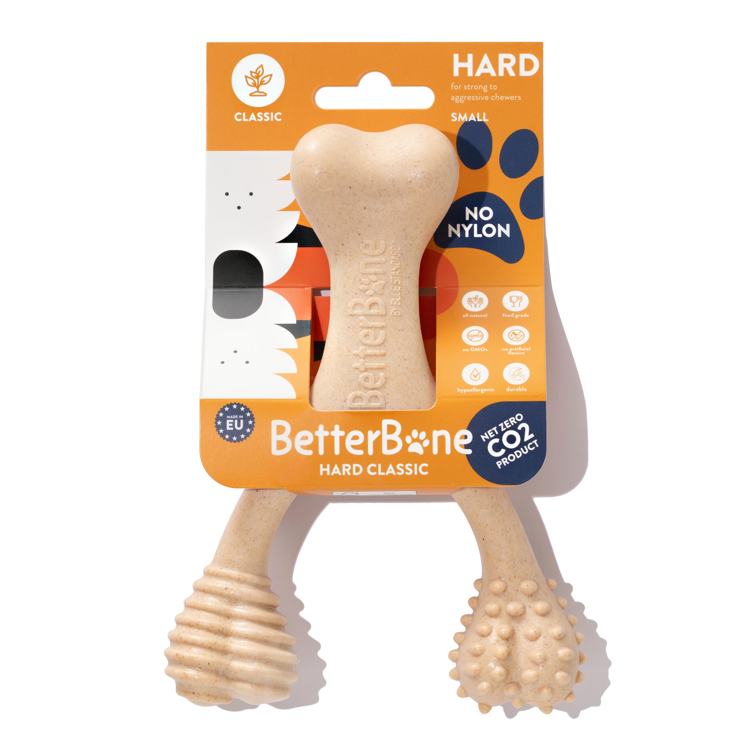 BetterBone Hard Dental Chew Bone Toy for Dogs Strong Fun Interactive Chewing Playing Heavy Duty Long Lasting Hypoallergenic for Aggressive Chewers
