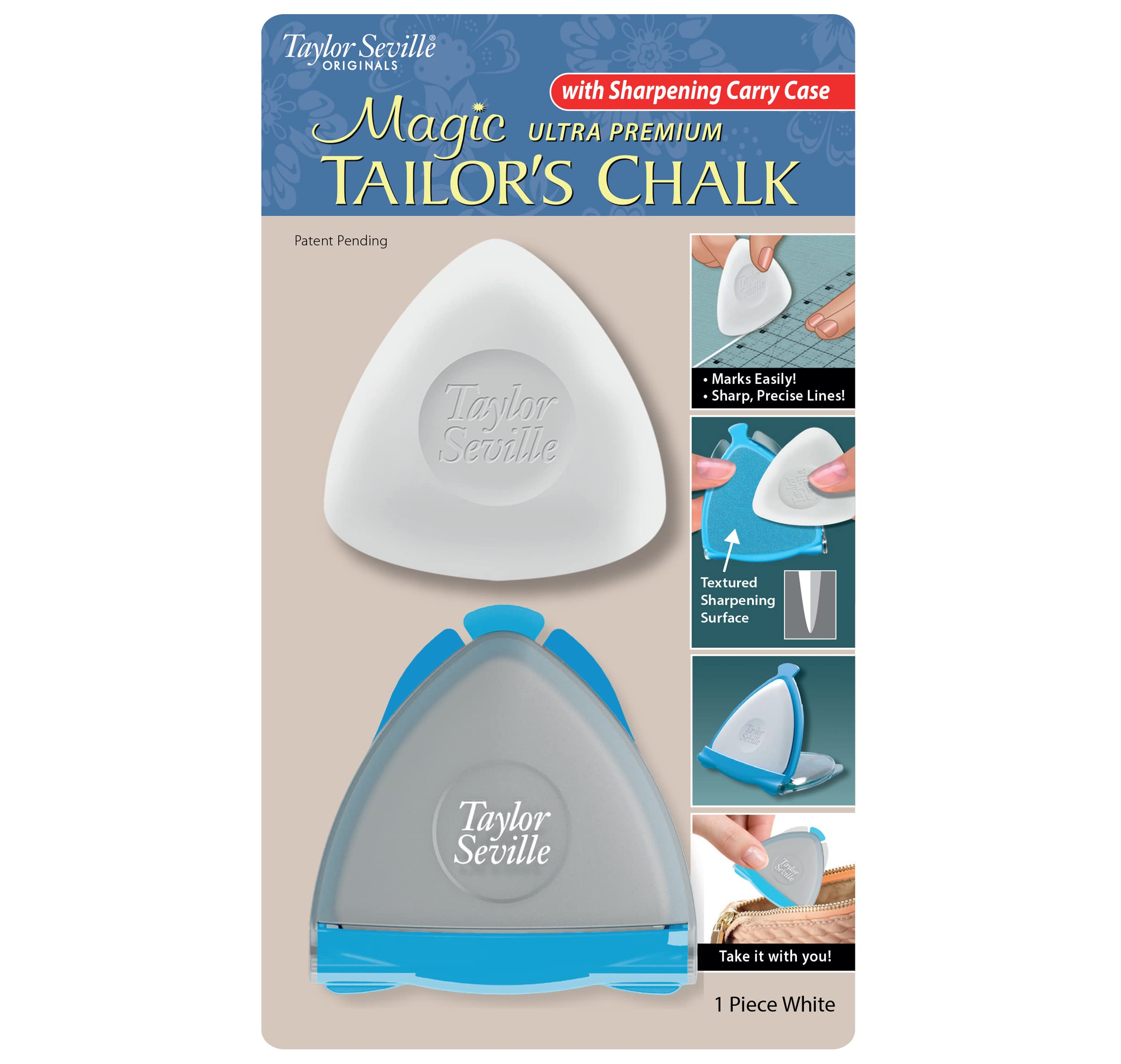 Photo 1 of Tailor Seville Magic Ultra Premium Tailor's Chalk with Sharpening Carry Case - White