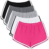 URATOT 5 Packs Soft Comfy Booty Cotton Workout Pants Breathable Lounge Dolphin Shorts Cycling Hiking Pants for Women