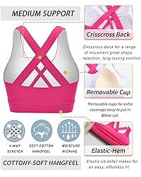 RUNNING GIRL Sports Bra for Women, Criss-Cross Back