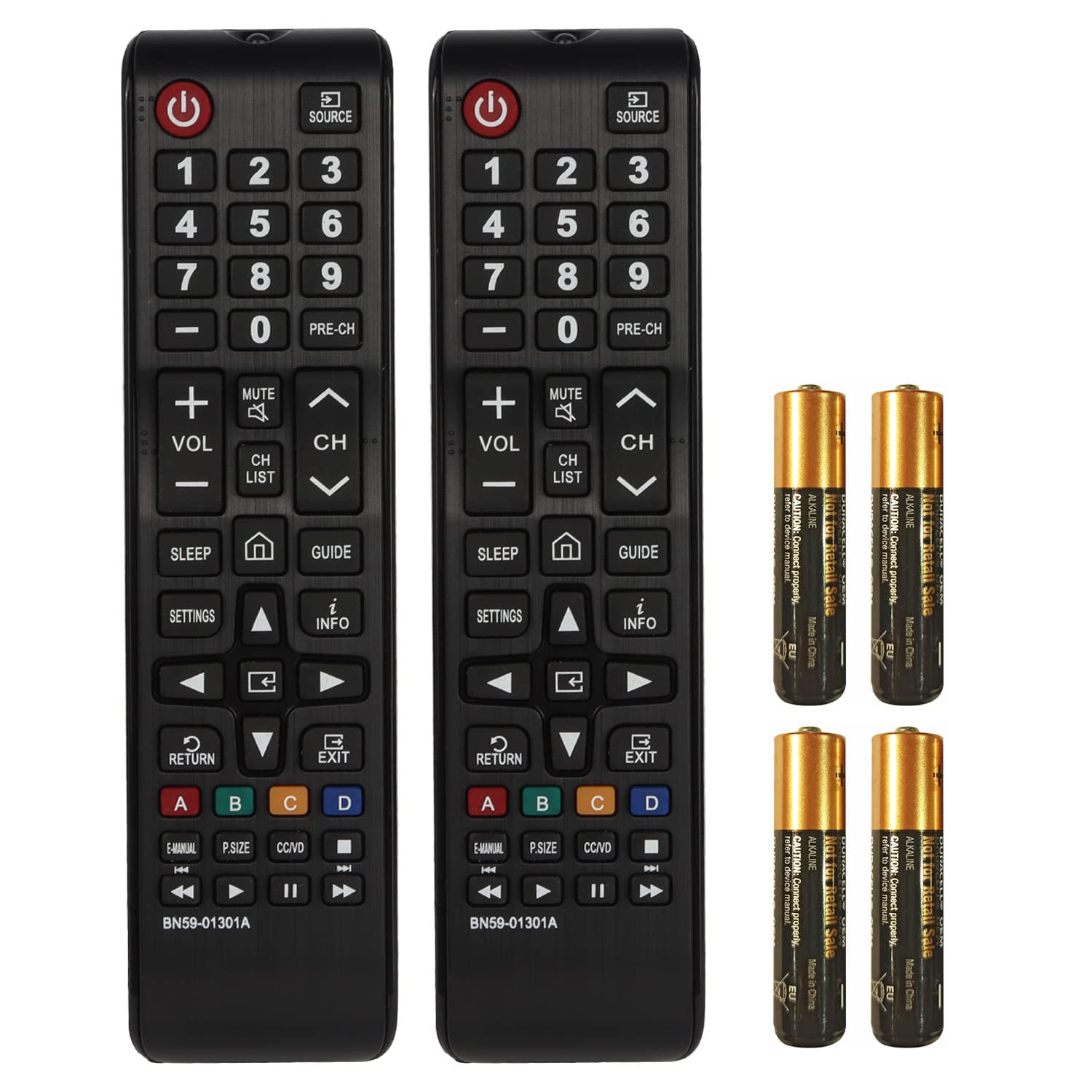 Photo 1 of 2 Packs BN59-01301A Remote Control for Samsung UA43NU7090 UN55NU7100 UN58NU7100 Smart 4K Ultra HDTV LED LCD 3D TVs, for BN59-01199F BN59-01289A Remote Controller Replacement with Batteries