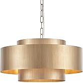ELYCCUPA 20” Brushed Brass Modern Chandelier Classic 3 Round Metal Pendant Light Contemporary Adjustable Industrial Pendant L