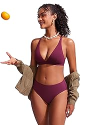 CRZ YOGA Bikini Bottoms for Women Mid Rise Full