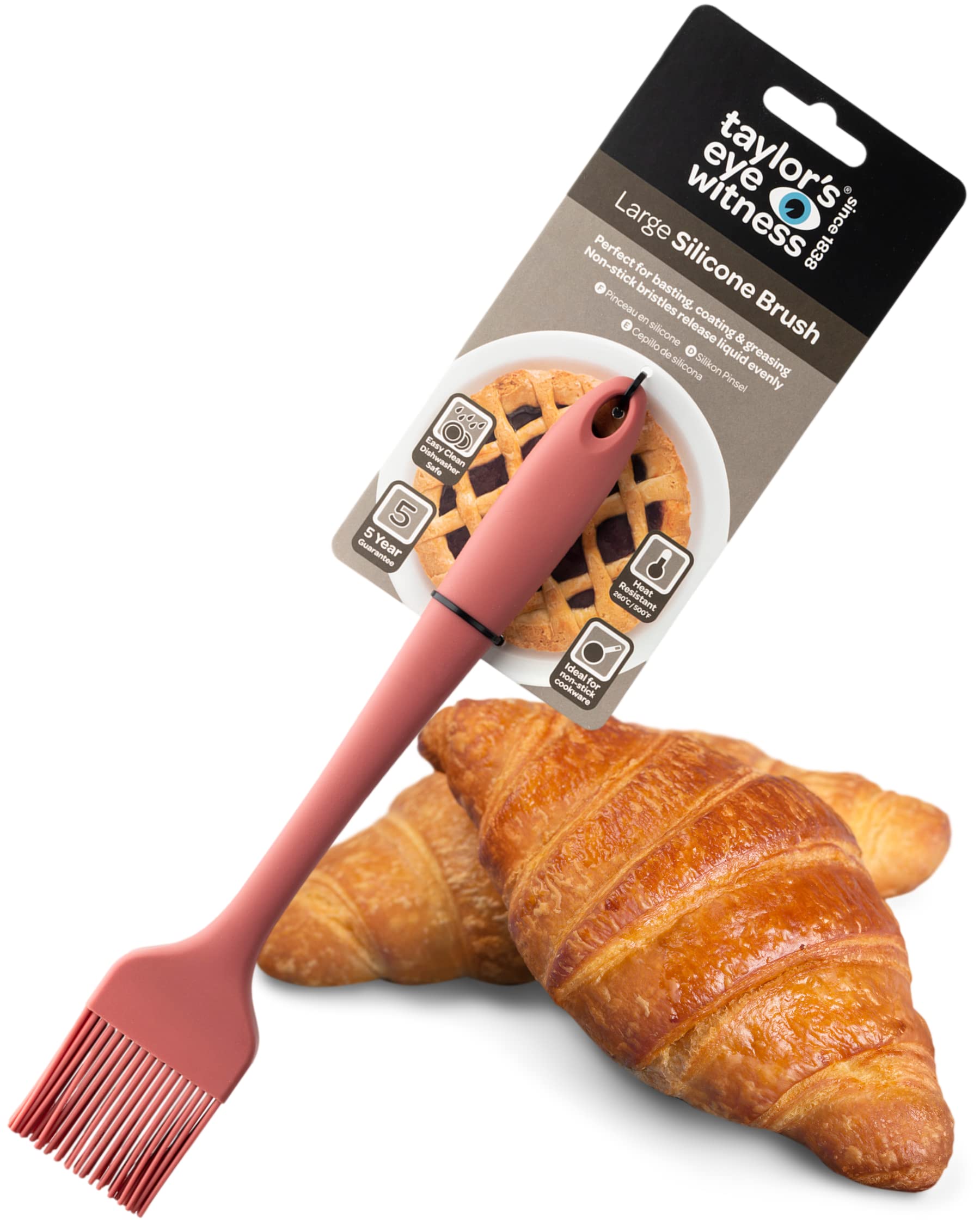 Taylors Eye Witness Baked Clay Silicone Large Basting & Coating Brush - Dishwasher Safe, Non-Stick Bristles, Heat & Stain Resistant (260°C/500°F), 28cm (11 inches)