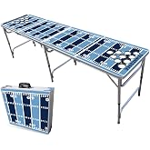 8-Foot Folding Portable Pong Table w/Optional Cup Holes &amp; LED Lights - Tennessee Football Field (Choose Your Model)