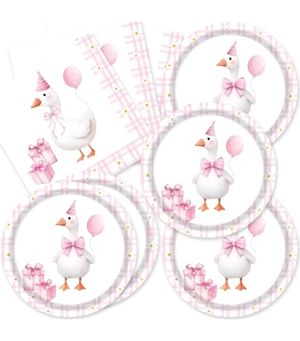 Set De 60 Pièces Vaisselle Jetable Motif Cerisier – Assiettes 9 Et 7 Pouces, Serviettes – Pour Anniversaire, Tea Party, Mariage, Baby Shower