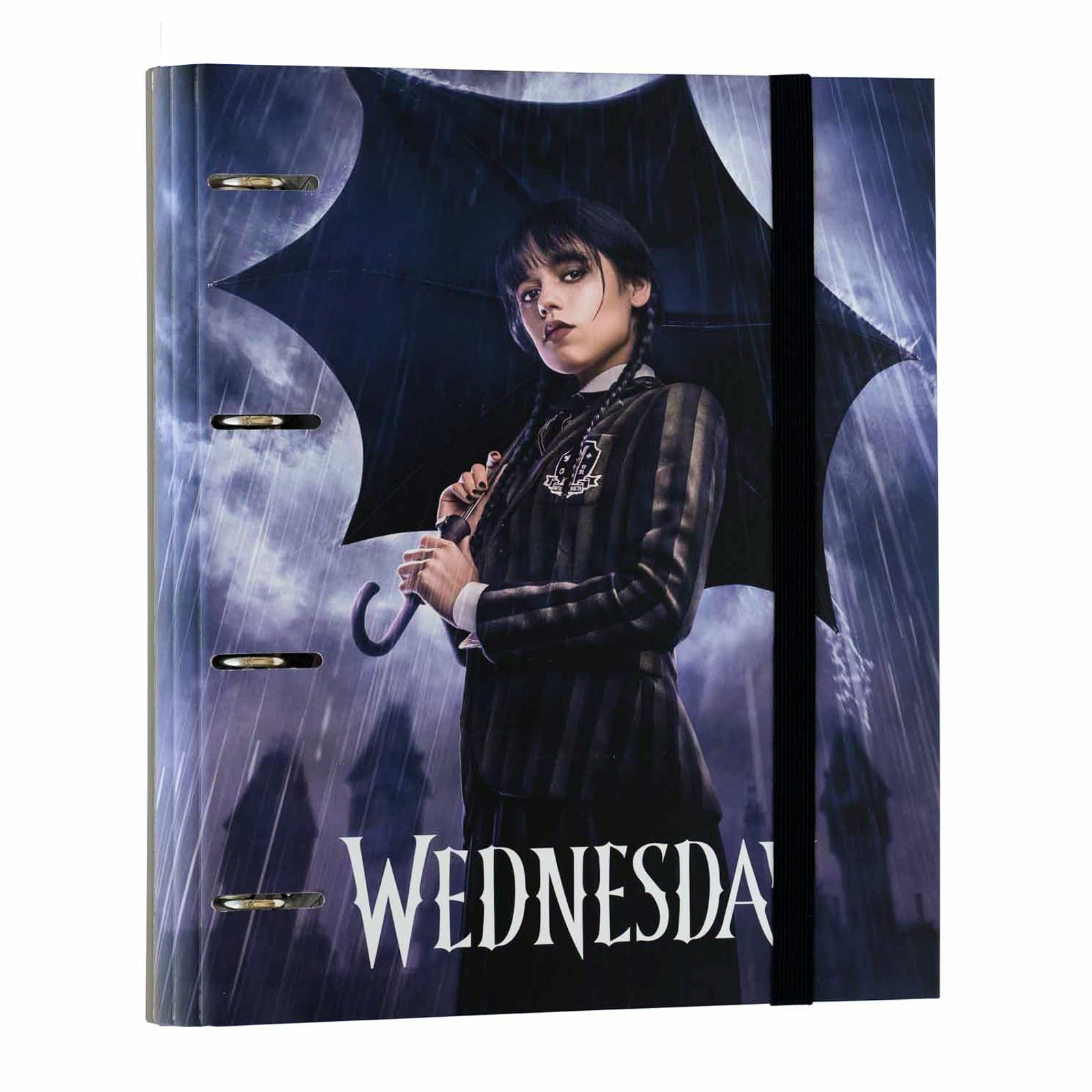 Grupo Erik 4 Ring Binder A4 - Wednesday Gifts | 10.6 x 12.6 inches - 27 x 32 cm - A4 Ring Binder Folder, Document Folder | Wednesday Addams Gifts