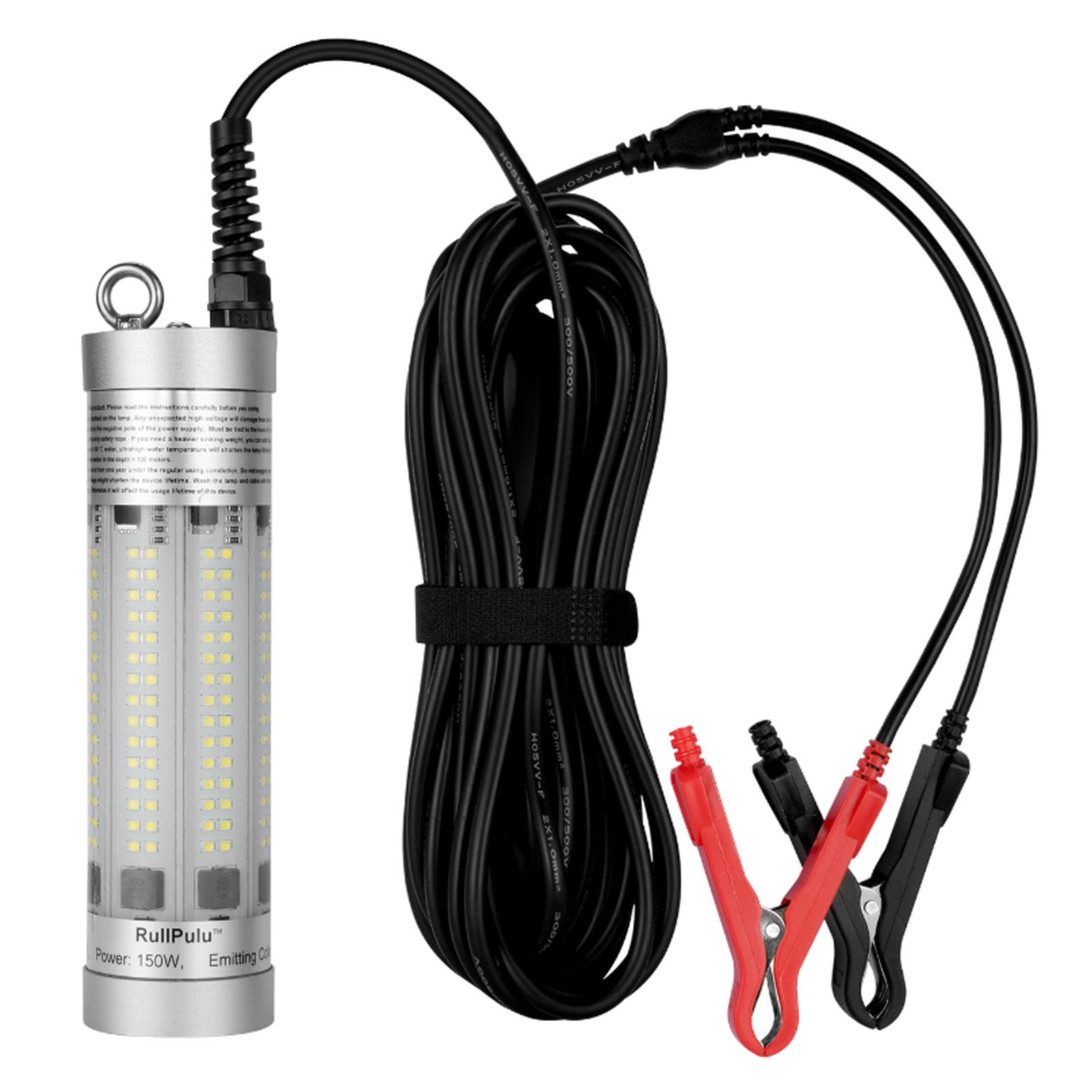 150W Underwater Fishing Lights, 20900 Lumens Super Bright Submersible Night Lure Bait Finder Attractor IP68 Waterproof Lamp for Dock Boats Kayak (White Light)