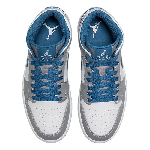 Nike Men's Air Jordan Mid Shoes, Cement Grey/White-true Blue, 12