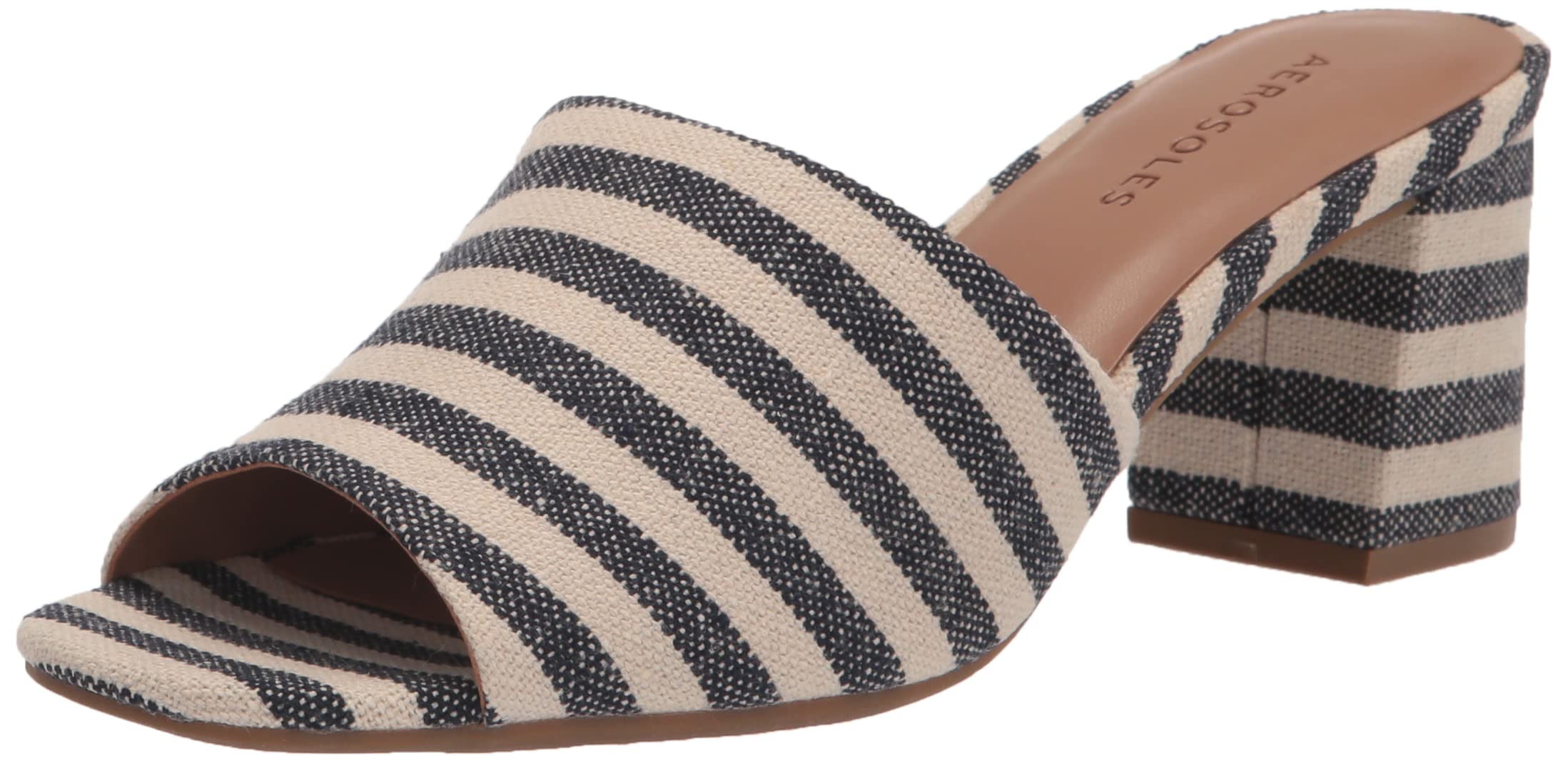 Aerosoles Women’s Entree Heeled Sandal, Dark Blue Stripe, 9.5