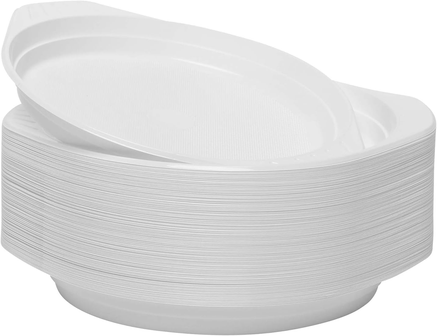 100 Stück Plastikteller Dreigeteilt - 22 Cm Mehrweg Partyteller Spülmaschinenfest