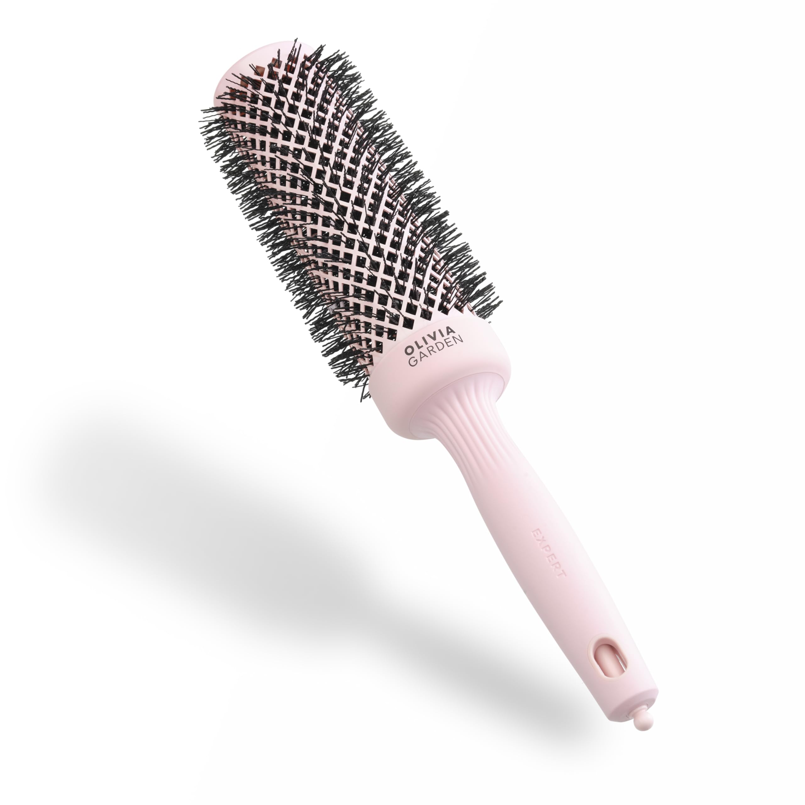 Olivia Garden Expert Blowout Speed – Pastel Pink - 45 - Ceramic Coated Round Brush with Extra Long Barrel for 25% Faster Blowouts