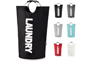 Caroeas 90L Laundry Basket (13 Colors), Waterproof Laundry Hamper, Laundry Bag with Padded Handles, Clothes Hamper Stands Up Well, Collapsible Laundry Basket Easy Storage