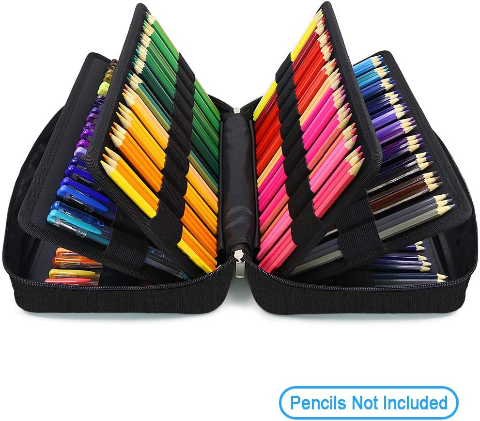 YOUSHARES 300 Slots Color Pencil Case - Pen Case Organizer With Handy Wrap Zipper Multilayer Holder For Prismacolor Colored Pencils Gel Pen Waves Color Waves&pid=odllyzmzyz - View #9