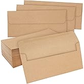 Juvale Brown Colored Envelopes - Business Mailing & Standard Blank Envelopes for Checks & Letters - 4.125 x 9.5 In, 100 Pack