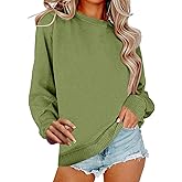 Rjognt Sweatshirt for Women Casual Crew Neck Oversized Sweatshirt lightweight Long Sleeve hoodies Fall Pullover Sweaters
